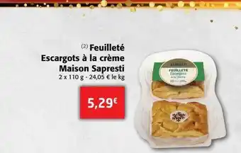 Colruyt Feuilleté escargots à la crème maison sapresti offre