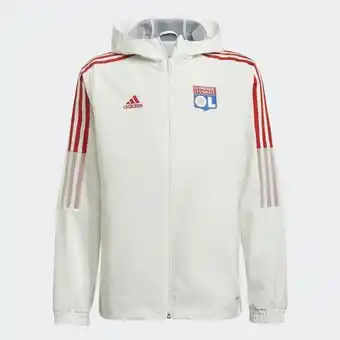 Footkorner Veste survêtement capuche ol 2021/2022 junior - blanc/rouge 1 couleur offre