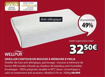 JYSK Oreiller Contour En Mousse à mémoire kyrkja offre