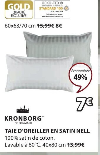 JYSK Taie d'Oreiller En Satin Nell offre