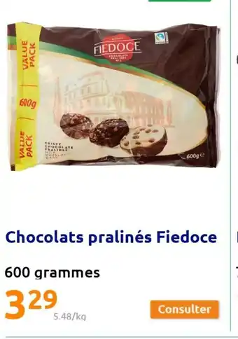 Action Chocolats Pralines Fiedoce offre