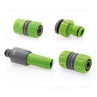 E.Leclerc Brico Kit arrosage 4 pieces diam 25-1" vito garden lance multi jet + nez de robinet + raccord rapide + embout raccord offre