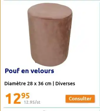 Action Pouf En Velours offre