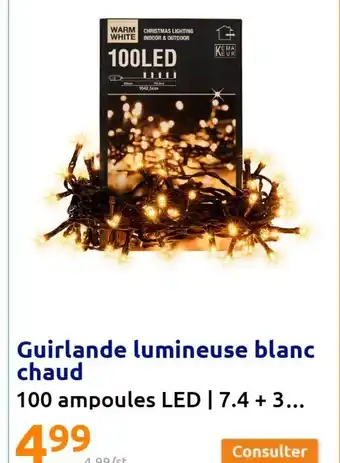 Action Guirlande Lumineuse Blanc Chaud offre