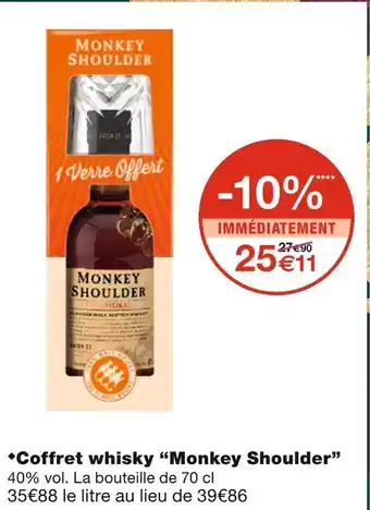 Monoprix Monkey shoulder coffret whisky offre