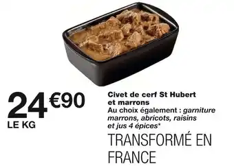 Monoprix St hubert civet de cerf et marrons offre