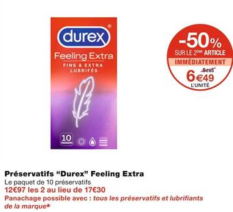 Monoprix Durex préservatifs feeling extra offre
