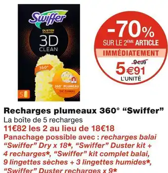Monoprix Swiffer recharges plumeaux 360° offre