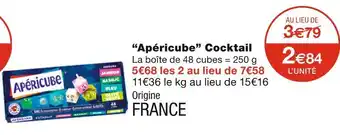 Monoprix Apéricube “apéricube” cocktail offre