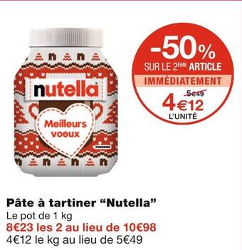 Monoprix Nutella pâte à tartiner offre