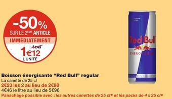 Monoprix Red bull boisson énergisante regular offre
