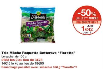 Monoprix Florette trio mâche roquette betterave offre