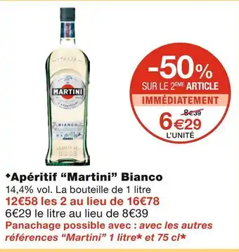Monoprix Martini apéritif bianco offre