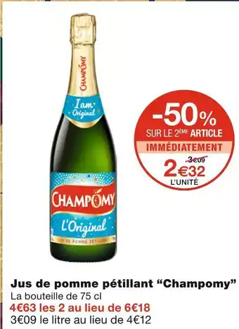 Monoprix Champomy jus de pomme pétillant offre