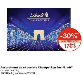 Monoprix Lindt assortiment de chocolats champs-élysées offre