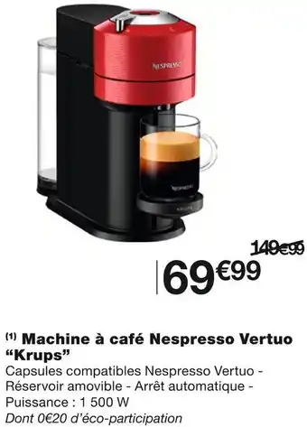 Monoprix Krups machine à café nespresso vertuo offre