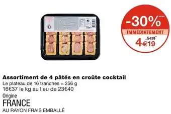 Monoprix Assortiment de 4 pâtés en croûte cocktail offre