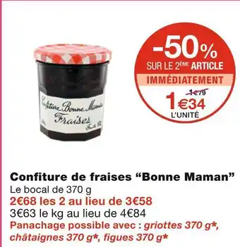 Monoprix Bonne maman confiture de fraises offre