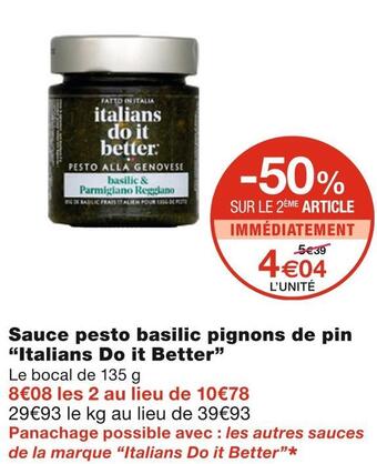 Italians do it better sauce pesto basilic pignons de pin