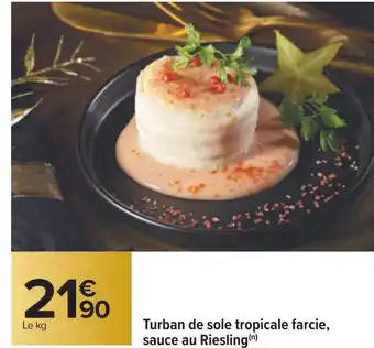Turban de sole tropicale farcie, sauce au riesling