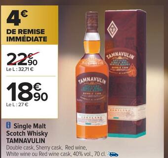 Carrefour Tamnavulin single malt scotch whisky offre
