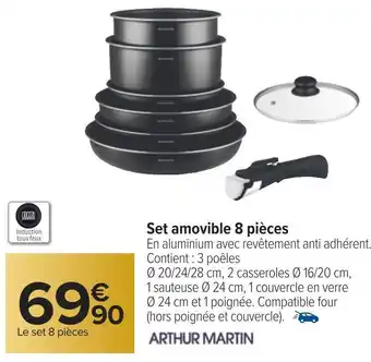 Carrefour Arthur martin set amovible 8 pièces offre