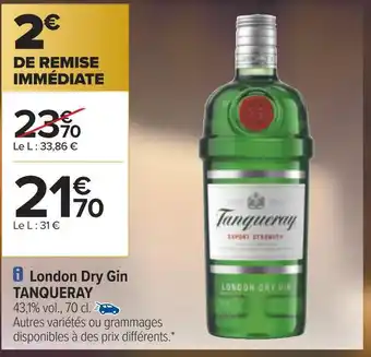 Carrefour Tanqueray london dry gin offre