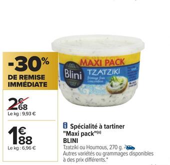 Carrefour Blini spécialité à tartiner"maxi pack" offre