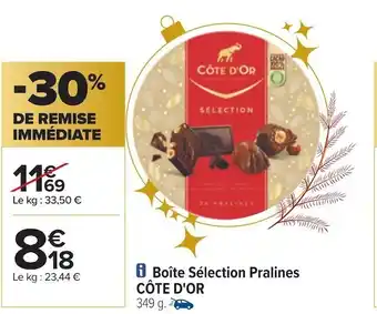 Carrefour Côte d'or boîte sélection pralines offre