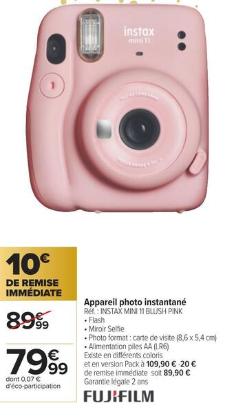 Carrefour Instax appareil photo instantané offre