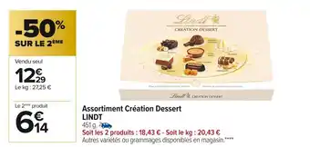 Carrefour Market Lindt assortiment création dessert offre