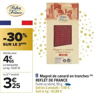 Carrefour Reflet de france magret de canard en tranches offre