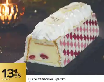 Carrefour Bûche framboisier 6 parts offre