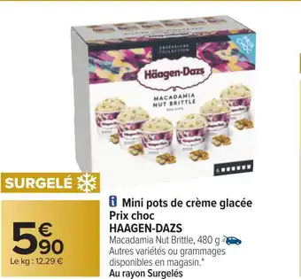 Carrefour Haagen-dazs mini pots de crème glacée prix choc offre