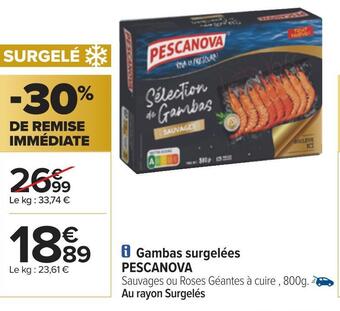 Pescanova gambas surgelées