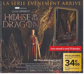 Carrefour Dvd house of the dragon saison 1 offre