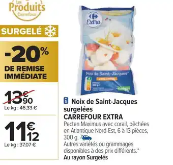 Carrefour Carrefour extra noix de saint-jacques surgelées offre
