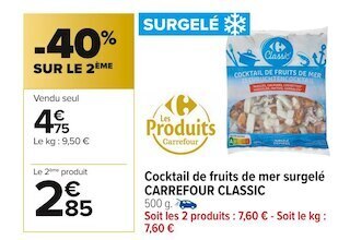 Carrefour Market Carrefour classic cocktail de fruits de mer surgelé offre