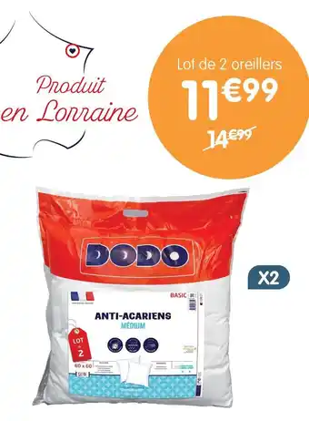 b&m Lot de 2 oreillers offre