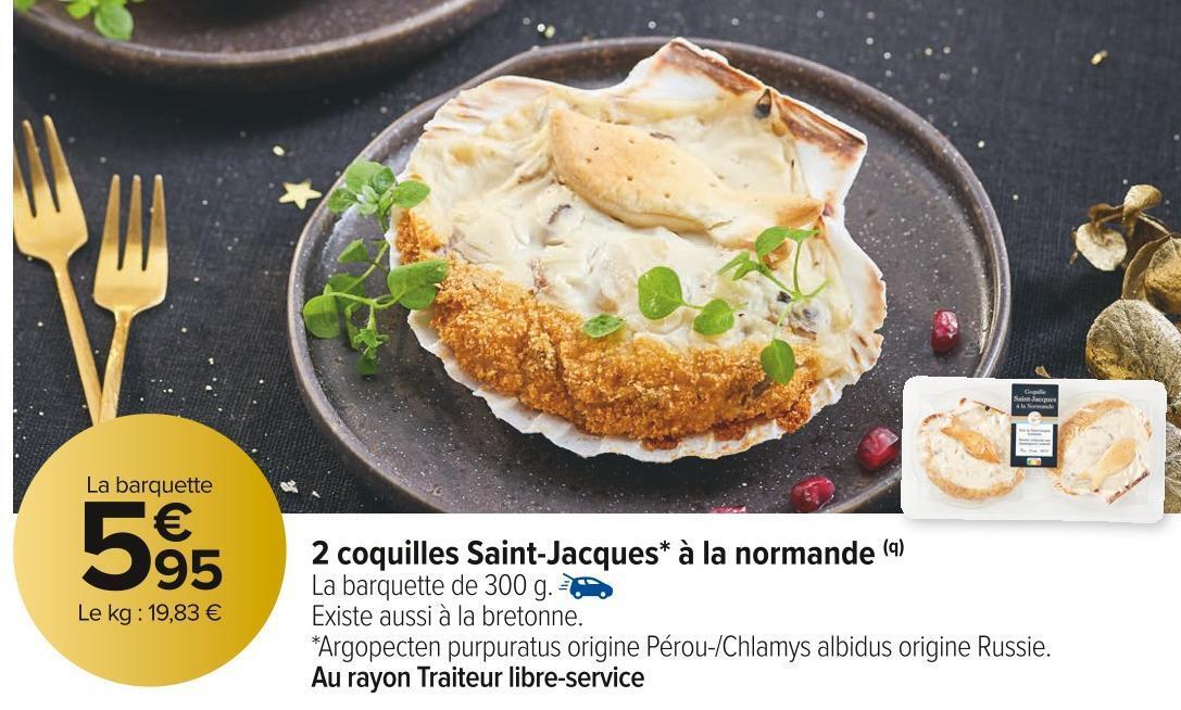 Promo 2 coquilles saintjacques à la normande chez Carrefour Market