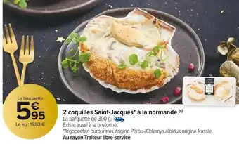 Carrefour Market 2 coquilles saint-jacques à la normande offre