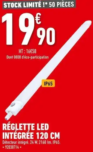 Batkor Réglette led intégrée 120 cm offre