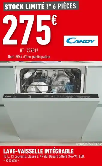 Batkor Candy lave-vaisselle intégrable offre