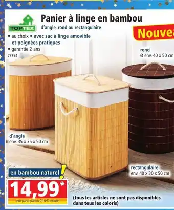 Norma Panier A Linge En Bambou offre
