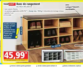Norma Banc De Rangement offre