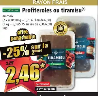 Norma Profiteroles Ou Tiramisu offre