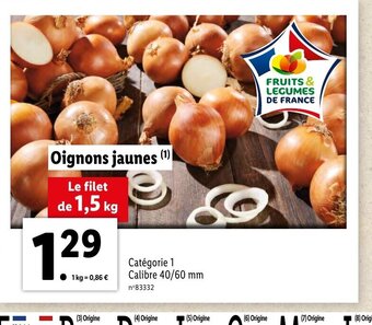 Lidl Oignons Jaunes offre