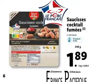 Lidl Saucisses Cocktail Fumees offre