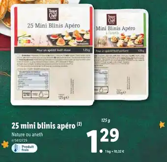 Lidl 25 Mini Blinis Apero offre