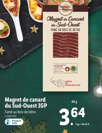 Lidl Magret De Canard Du Sud-Ouest IGP offre